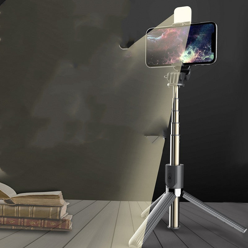 Mini Folding Light Tripod with Bluetooth Remote Control for smartphones.