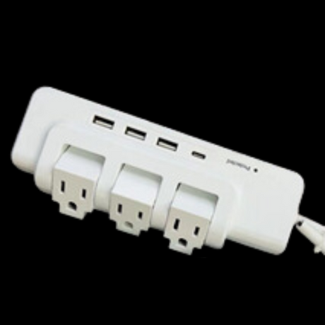 Powerstrip with USB, 3 outlet, 3USB-A,1USBC, Surge protection