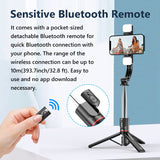 Wireless Bluetooth selfie stick tripod for smartphones.