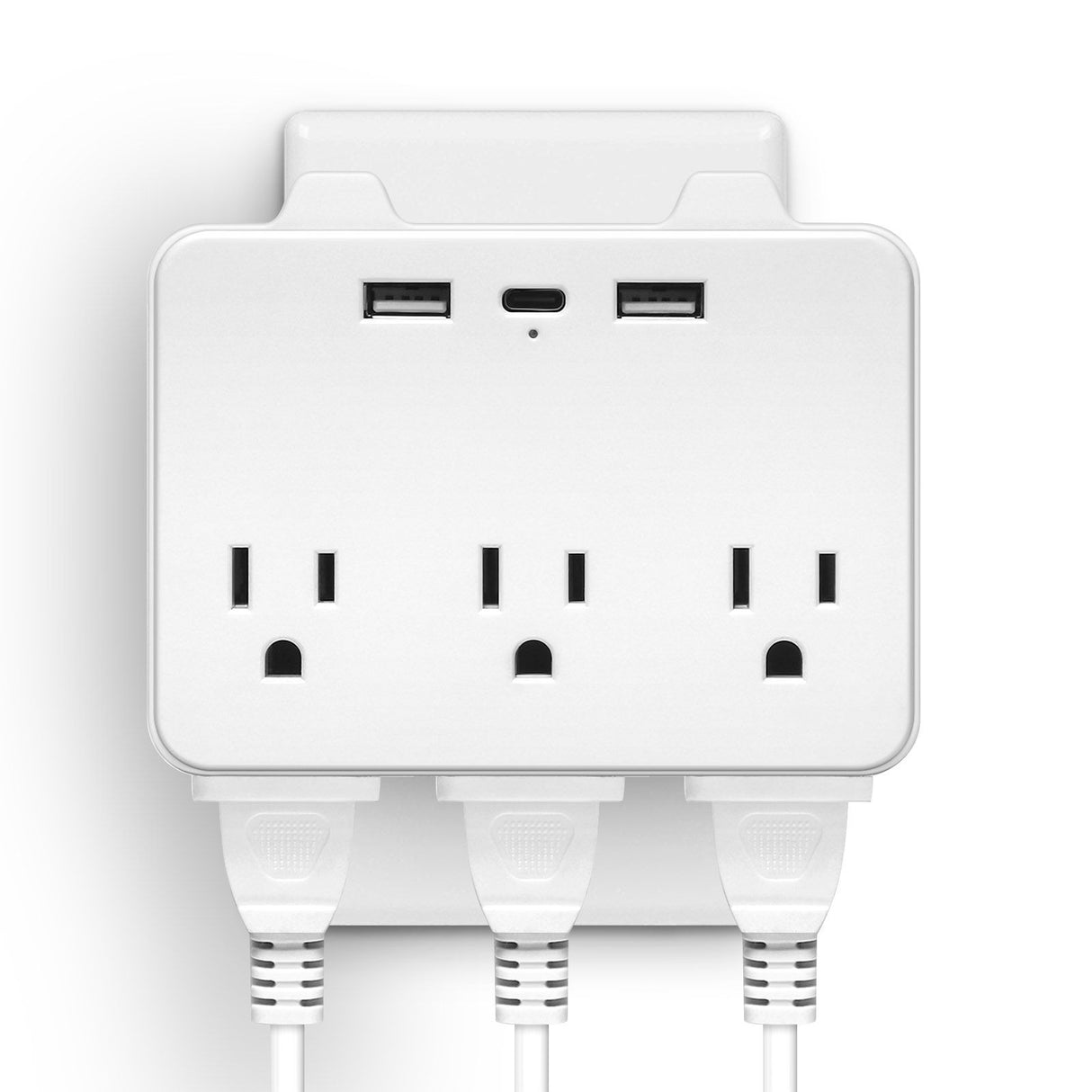 Wall Outlet with 2 USB and Type-C Ports - 110V, 15A,1100W- 1500W