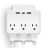 Wall Outlet with 2 USB and Type-C Ports - 110V, 15A,1100W- 1500W